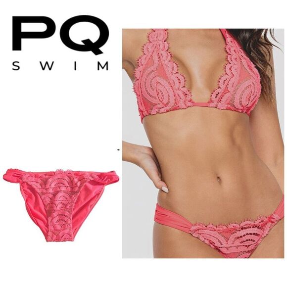 Pilyq Other - New. PQ tulip pink lace bikini bottom. Large. Retails $92